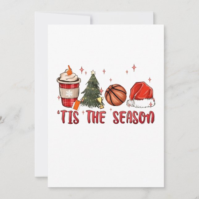 Invitation C'est la saison Xmas Noël Basket-ball  (Devant)