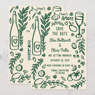 Invitation C'est l'amour de la nourriture italienne SAUVEGARD