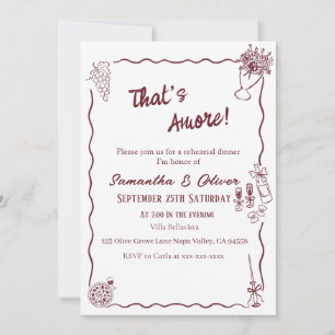 Invitation C'est l'amour dîner de répétition italien