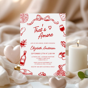 Invitation C'est l'Amour Rouge Fête de Mariage Italienne Dess