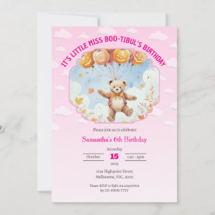 Invitation C'est l'anniversaire des filles roses de Miss Boo-