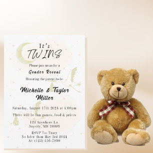 Invitation C'est l'annonce du sexe des jumeaux