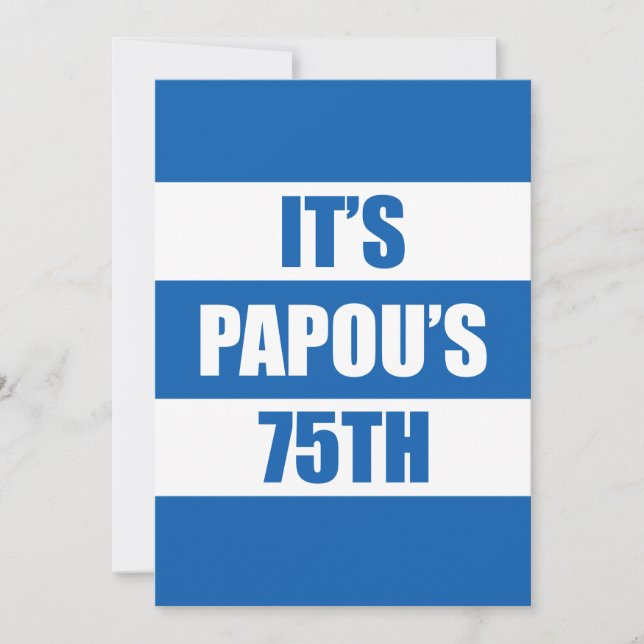 Invitation C'est le 75ème anniversaire de Papou couleurs du d (Devant)