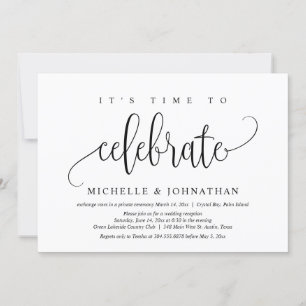 Invitation C'est le moment de célébrer, fête d'élopement de m
