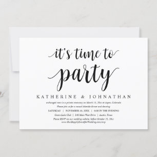 Invitation C'est le moment de célébrer, mariage en fuite de f