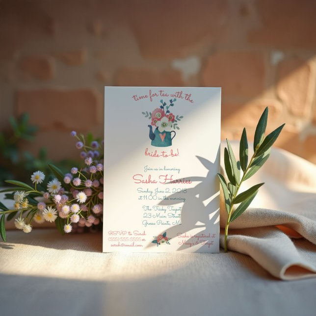 Invitation C'est le moment du thé avec la future mariée !  Do (Créateur téléchargé)