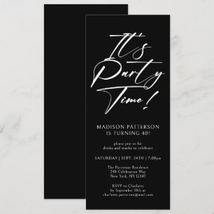 Invitation C'est l'heure de la fête 40e fête d'anniversaire S