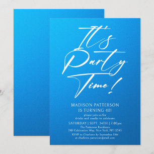 Invitation C'est l'heure de la fête 40e fête d'anniversaire S