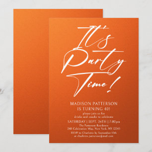 Invitation C'est l'heure de la fête 40e fête d'anniversaire S