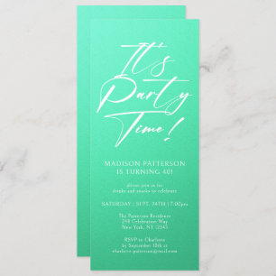 Invitation C'est l'heure de la fête 40e fête d'anniversaire S