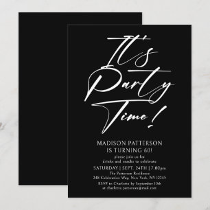 Invitation C'est l'heure de la fête 60e fête d'anniversaire S