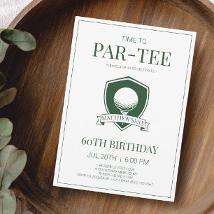 Invitation C'est l'heure de la fête verte de golf pour le 60e