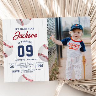 Invitation C'est l'heure du jeu Baseball fête d'anniversaire