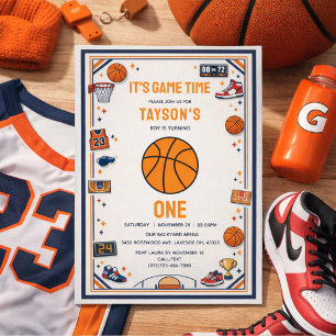 Invitation C'est l'heure du match de basketball 1er anniversa