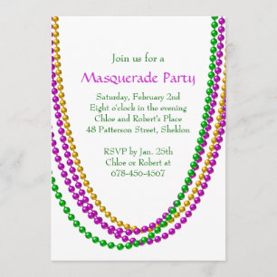 Invitation C'est l'invitation de mardi gras (blanche)