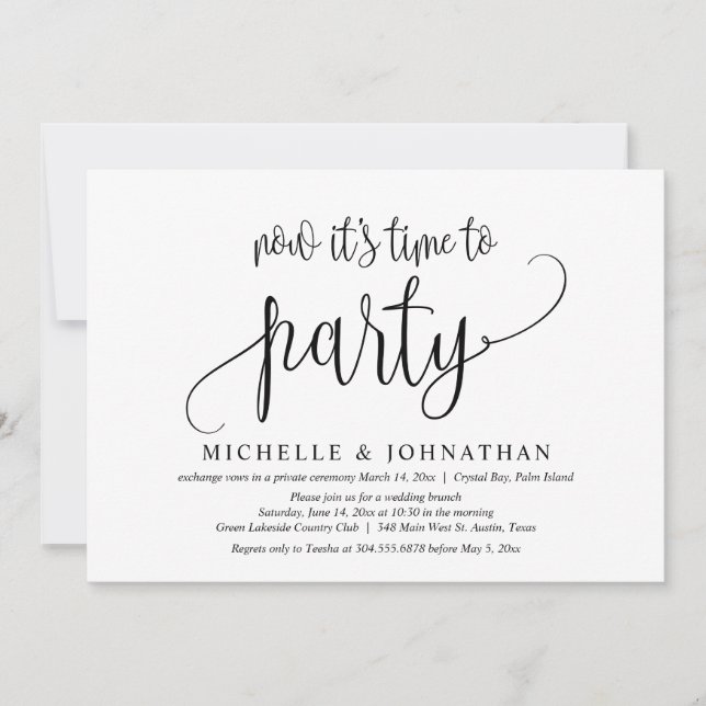 Invitation C'est maintenant temps de faire la fête, évasion p (Devant)