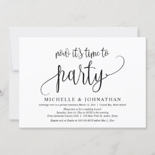 Invitation C'est maintenant temps de faire la fête, mariage a