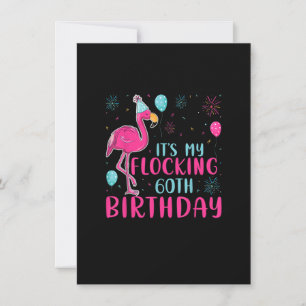Invitation C'est mon 60e anniversaire Amour de Flamant rose a