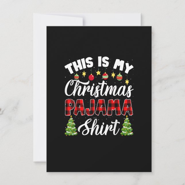 Invitation C'Est Mon Jour De Noël Pajama Red Buffalo Plaid Fu (Devant)