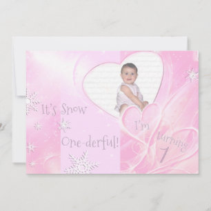 Invitation C'est Neige Onederful Pink 1er anniversaire