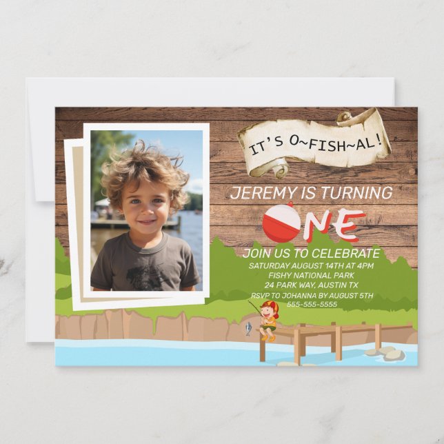 Invitation C'est O FISH AL First Fishing Anniversaire (Devant)