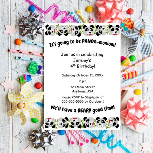 Invitation C'est Panda-monium (Créateur téléchargé)