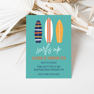 Invitation C'est parti pour le surf Fête d'anniversaire garço