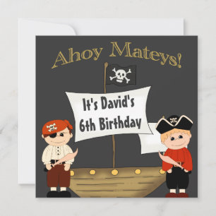 Invitation C'est pour moi un anniversaire de Pirate Life Boys