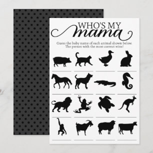 Invitation C'est qui ta maman Bébé Jeu d'activité de Shower