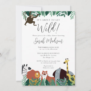 Invitation C'Est Sur Le Point D'Obtenir Le Baby shower Sauvag