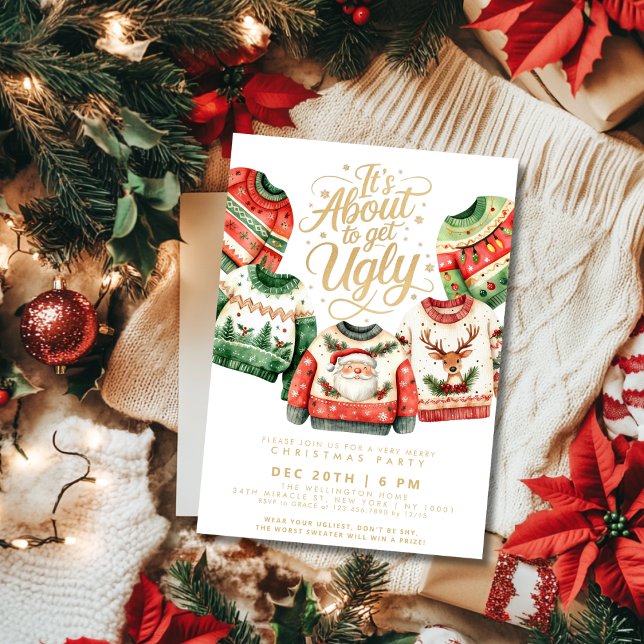Invitation C'est sur le point d'obtenir vilaine fête de Noël (Créateur téléchargé)