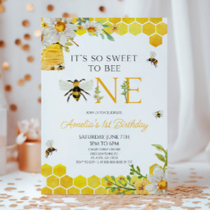 Invitation C'est tellement doux d'être une fête d'1er anniver