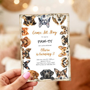 Invitation C'est temps de faire la Paw-tie Animaux de Fête An