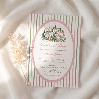 Invitation C'est tout un village pour la baby shower