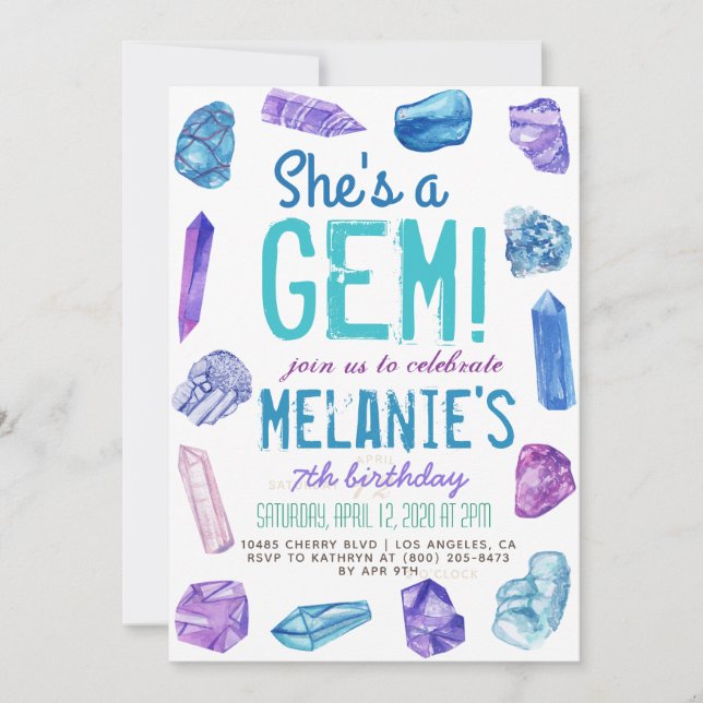 Invitation C'est un anniversaire de Gem Geology Rock (Devant)