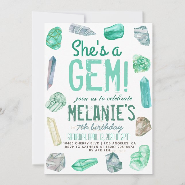 Invitation C'est un anniversaire de Gem Geology Rock (Devant)