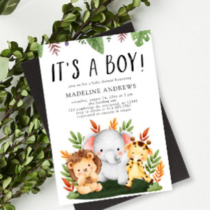 Invitation C'est un Baby shower animal de Safari de la Jungle