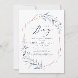 Invitation C'est un Baby shower Boy rose or bleu vert 