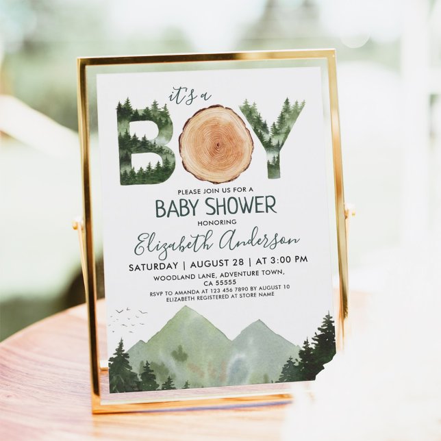 Invitation C'est un Baby shower Boy Watercolor (Créateur téléchargé)