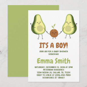 Invitation C'est un Baby shower d'Avocado mignonne à plaid