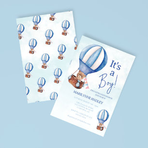 Invitation C'est un Baby shower de ballons à ours mignon