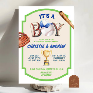 Invitation C'est un Baby shower de base-ball
