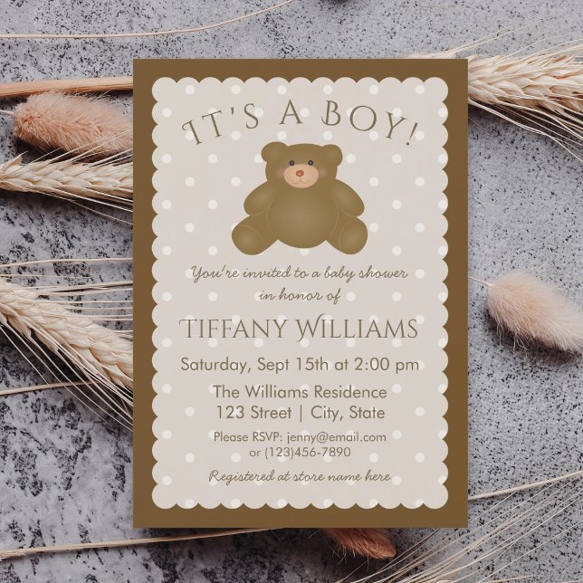 Invitation C'est un Baby shower de bébé grizzli élégant (Créateur téléchargé)