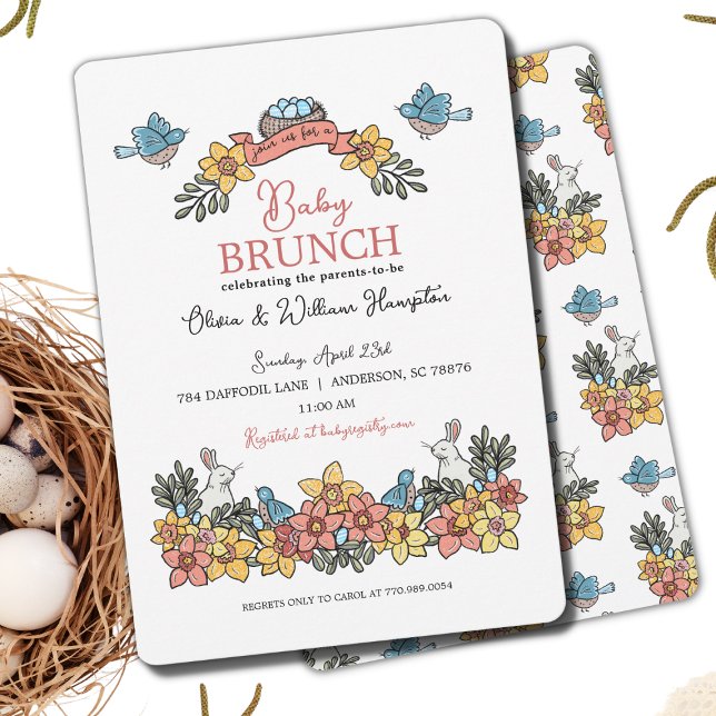 Invitation C'est un Baby shower de brunch pour filles au prin (Créateur téléchargé)