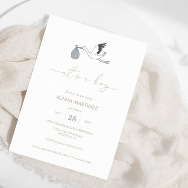 Invitation C'est un Baby shower de cigogne (This design is available for print and instant digital download!)