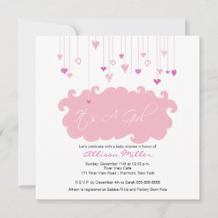 Invitation C'est un Baby shower de Coeurs Roses