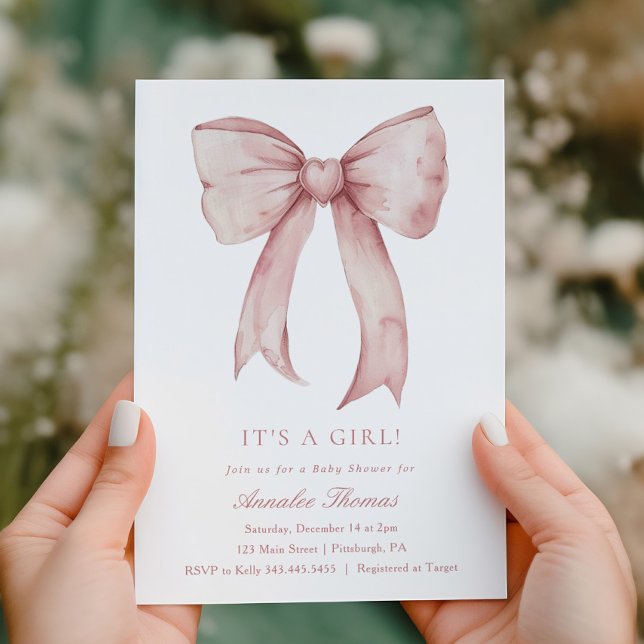 Invitation C'est un Baby shower de fille de garçon rose (Créateur téléchargé)