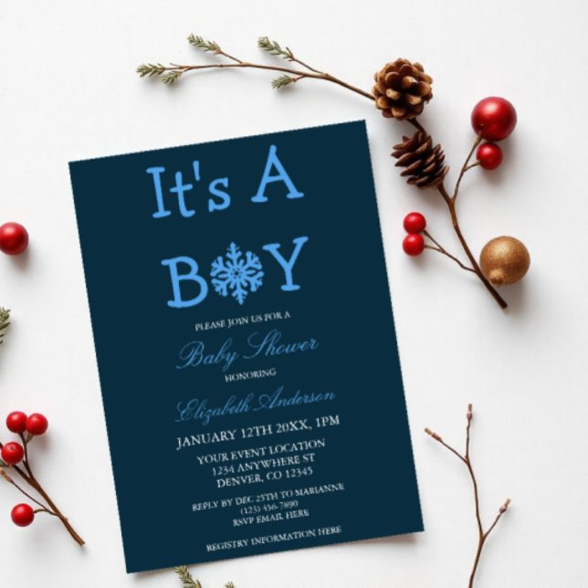 Invitation C'est un Baby shower de flocon de neige d'hiver (Créateur téléchargé)