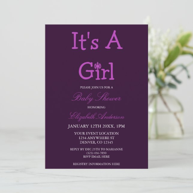 Invitation C'est un Baby shower de flocon de neige d'hiver po (Debout devant)
