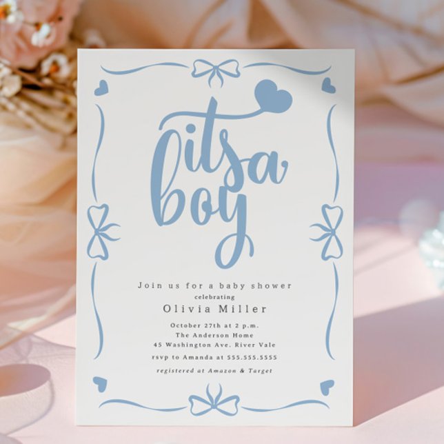 Invitation C'est un Baby shower de garçon (Créateur téléchargé)